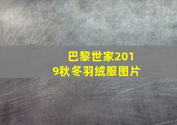 巴黎世家2019秋冬羽绒服图片