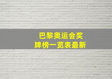 巴黎奥运会奖牌榜一览表最新