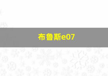 布鲁斯e07