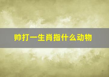 帅打一生肖指什么动物