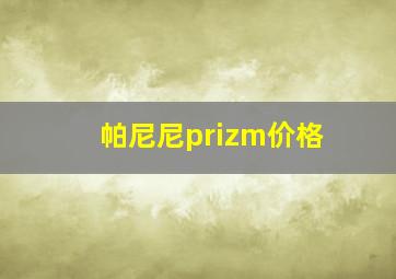 帕尼尼prizm价格