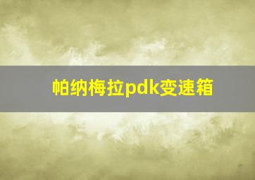 帕纳梅拉pdk变速箱