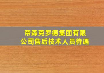 帝森克罗德集团有限公司售后技术人员待遇