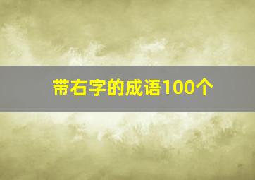 带右字的成语100个