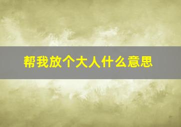 帮我放个大人什么意思