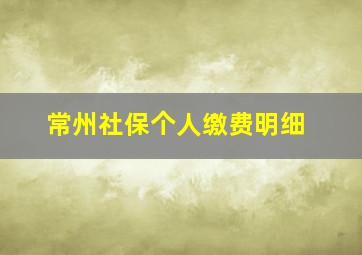 常州社保个人缴费明细