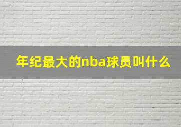 年纪最大的nba球员叫什么