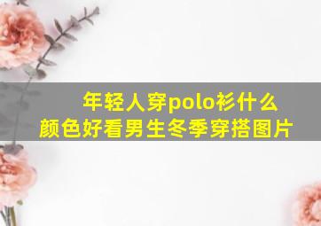 年轻人穿polo衫什么颜色好看男生冬季穿搭图片