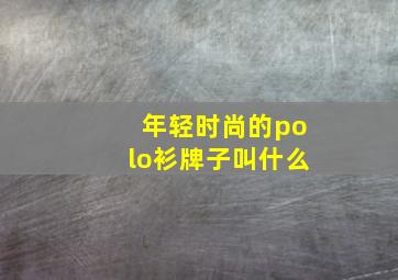 年轻时尚的polo衫牌子叫什么