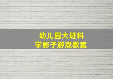 幼儿园大班科学影子游戏教案