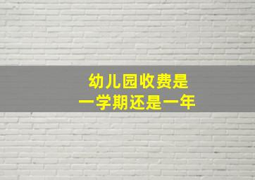 幼儿园收费是一学期还是一年