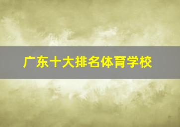 广东十大排名体育学校