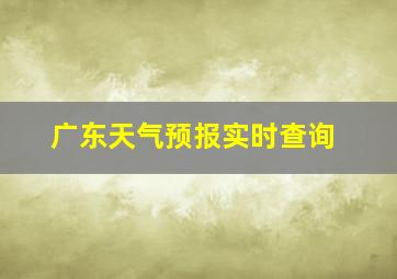 广东天气预报实时查询