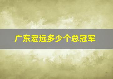 广东宏远多少个总冠军