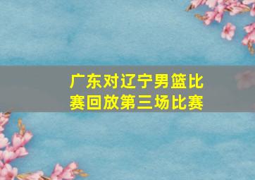 广东对辽宁男篮比赛回放第三场比赛