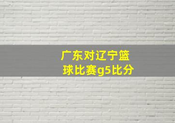 广东对辽宁篮球比赛g5比分