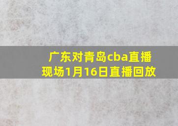 广东对青岛cba直播现场1月16日直播回放