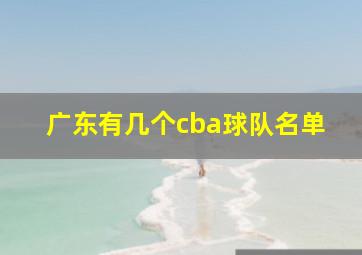 广东有几个cba球队名单