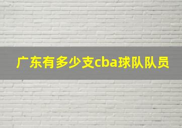 广东有多少支cba球队队员