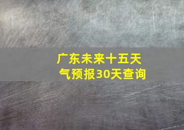 广东未来十五天气预报30天查询