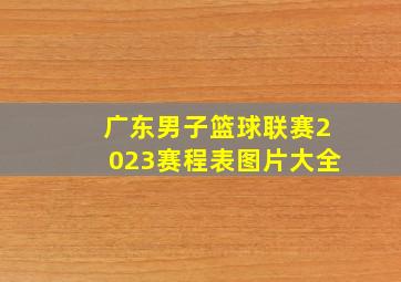 广东男子篮球联赛2023赛程表图片大全