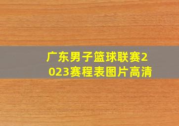 广东男子篮球联赛2023赛程表图片高清