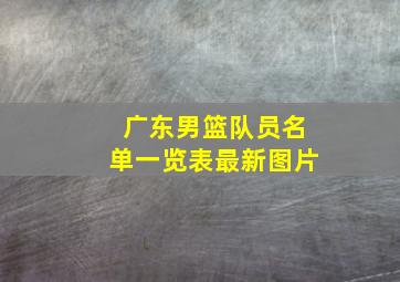 广东男篮队员名单一览表最新图片