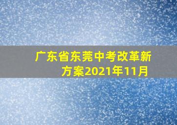 广东省东莞中考改革新方案2021年11月