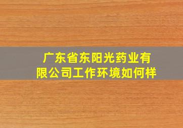 广东省东阳光药业有限公司工作环境如何样