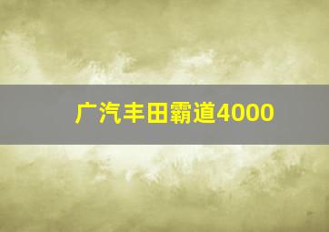 广汽丰田霸道4000