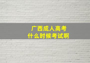 广西成人高考什么时候考试啊