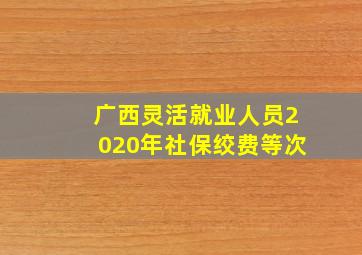 广西灵活就业人员2020年社保绞费等次