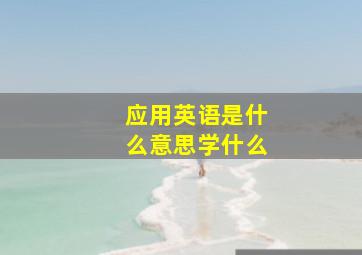 应用英语是什么意思学什么