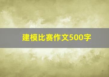 建模比赛作文500字