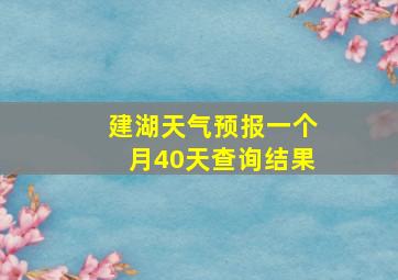 建湖天气预报一个月40天查询结果