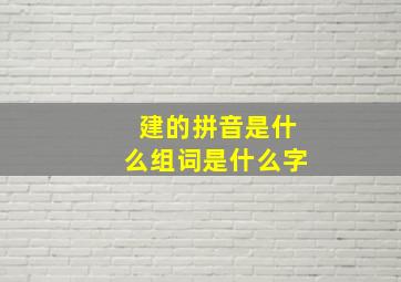 建的拼音是什么组词是什么字