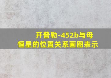 开普勒-452b与母恒星的位置关系画图表示