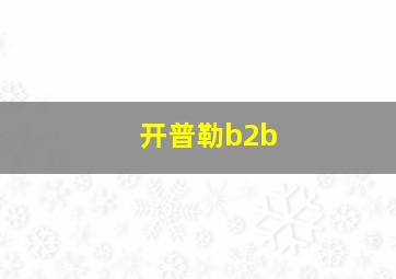 开普勒b2b