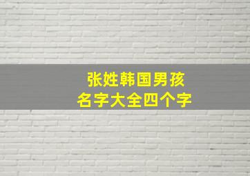 张姓韩国男孩名字大全四个字