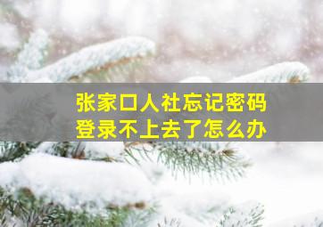 张家口人社忘记密码登录不上去了怎么办