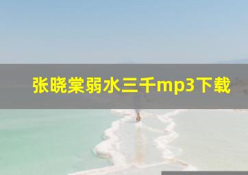 张晓棠弱水三千mp3下载