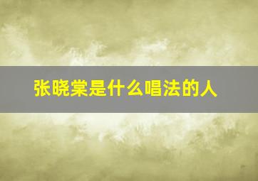 张晓棠是什么唱法的人