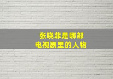 张晓菲是哪部电视剧里的人物