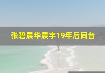 张碧晨华晨宇19年后同台