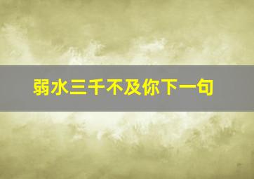 弱水三千不及你下一句