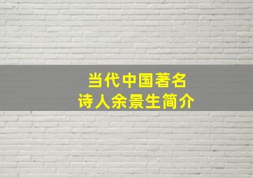 当代中国著名诗人余景生简介