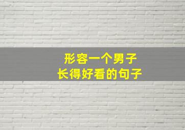 形容一个男子长得好看的句子