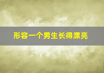 形容一个男生长得漂亮