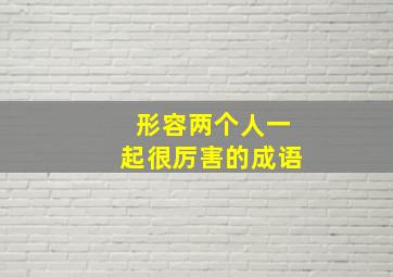 形容两个人一起很厉害的成语