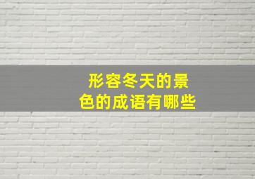 形容冬天的景色的成语有哪些